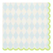 Servetter Diamantmönster Blå/Vit - 20-pack