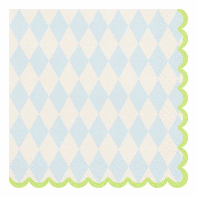 Servetter Diamantmönster Blå/Vit - 20-pack