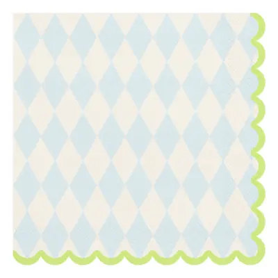 Servetter Diamantmönster Blå/Vit - 20-pack