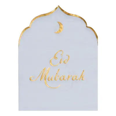 Servetter Eid Mubarak Ljusblå - 12-pack