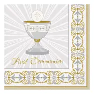 Servetter First Communion Blå - 16-pack
