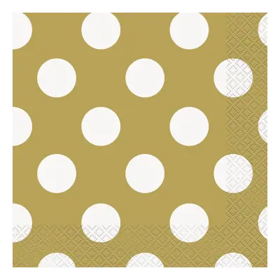 Servetter Guld Prickiga - 16-pack