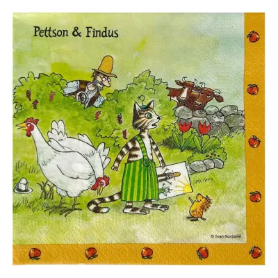 Servetter Hönor Pettson&Findus -  16-pack