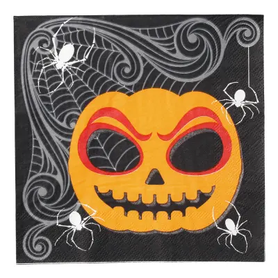Servetter Halloweenpumpa Orange/Svart - 20-pack