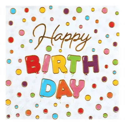 Servetter Happy Birthday - 20-pack