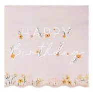 Servetter Happy Birthday Floral - 16-pack