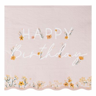 Servetter Happy Birthday Floral - 16-pack