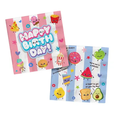 Servetter Happy Birthday Kawaii - 20-pack