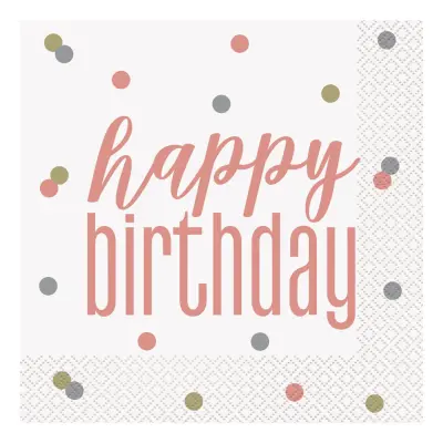 Servetter Happy Birthday med Prickar