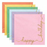 Servetter Happy Birthday Mix - 12-pack (33x33 cm)