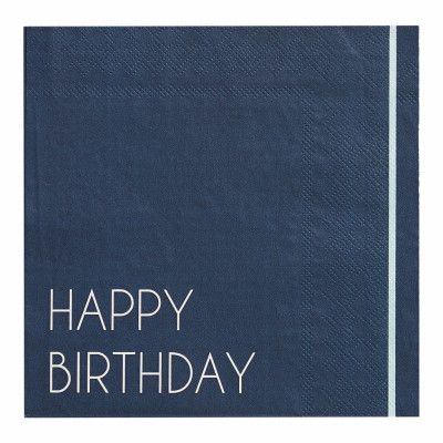 Servetter Happy Birthday Navy - 16-pack