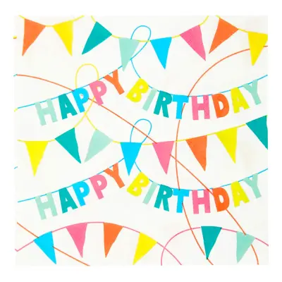 Servetter Happy Birthday Rainbow Star - 20-pack