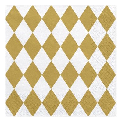 Servetter Harlequin Guld - 20-pack