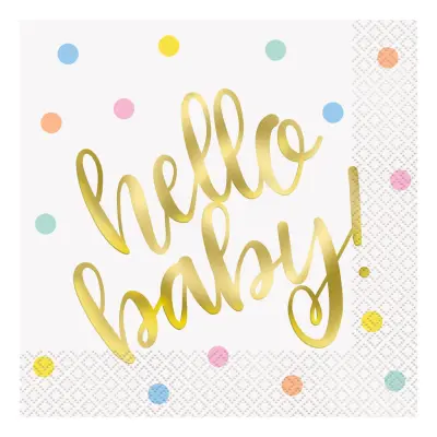 Servetter Hello Baby med Prickar