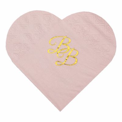 Servetter Hjärta Rosa - 10-pack