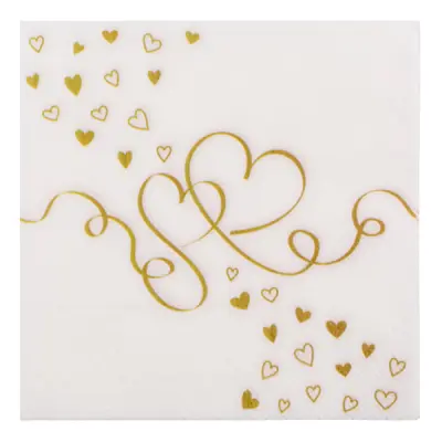 Servetter Hjärtan Guld - 20-pack