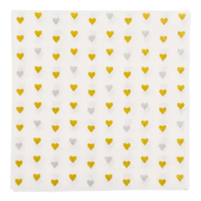 Servetter Hjärtan Guld/Silver - 20-pack