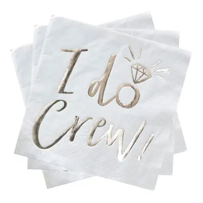 Servetter I Do Crew Guld Metallic - 16-pack