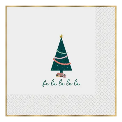 Servetter Julgran med Guldkant