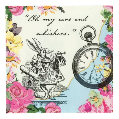 Servetter Klocka Alice Wonderland - 20-pack