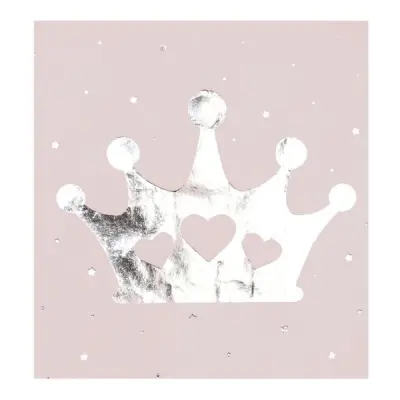 Servetter Krona Rosa/Silver Metallic - 16-pack