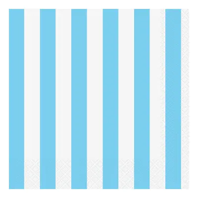 Servetter Ljusblå/Vit Randiga - 16-pack