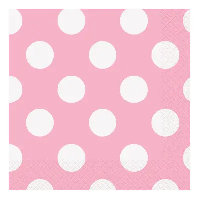 Servetter Ljusrosa Prickiga - 16-pack