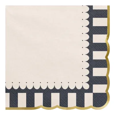 Servetter med Guldkant - 12-pack