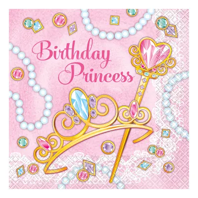 Servetter Birthday Princess - 16-pack
