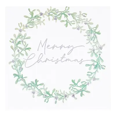 Servetter Merry Christmas Silver/Vit - 16-pack