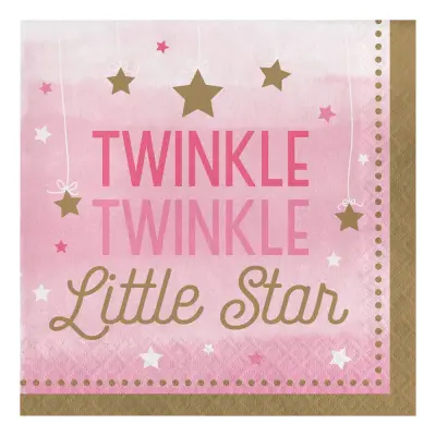Servetter One Little Star Girl - 16-pack