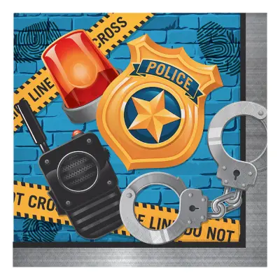 Servetter Polis Party - 16-pack