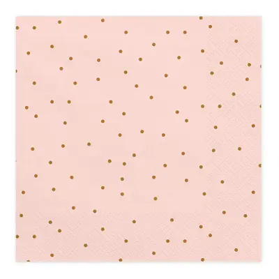 Servetter Prickig Rosa/Guld - 20-pack