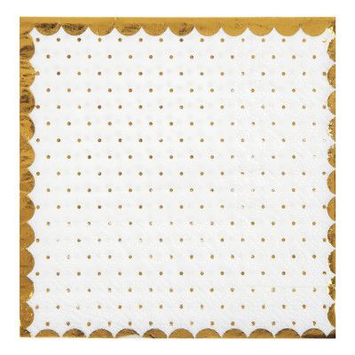 Servetter Prickiga Guld/Rosa - 20-pack
