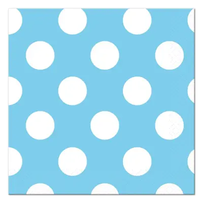 Servetter prickiga ljusblå 16-pack