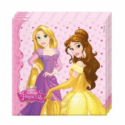 Servetter prinsessor Belle&Rapunzel 20-pack