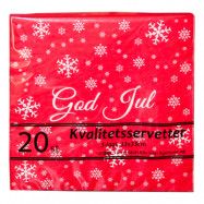 Servetter Röda God Jul - 20-pack