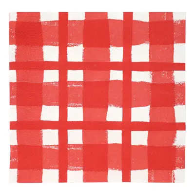 Servetter Röda Rutiga