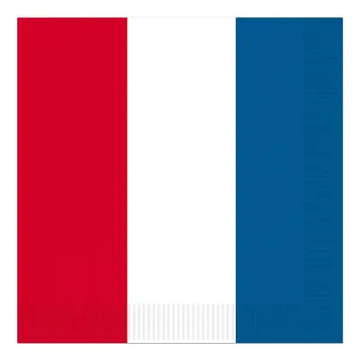 Servetter Röd/Vit/Blå - 16-pack