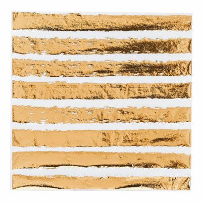 Servetter Randiga Guld Metallic - 20-pack