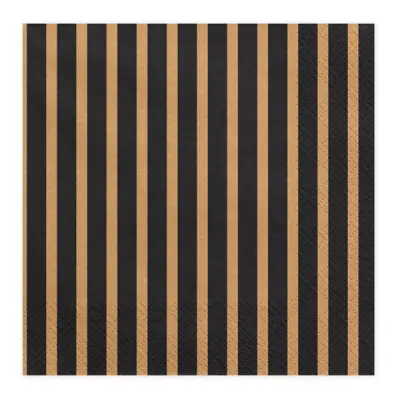 Servetter Randiga Guld Metallic Celebrate - 20-pack