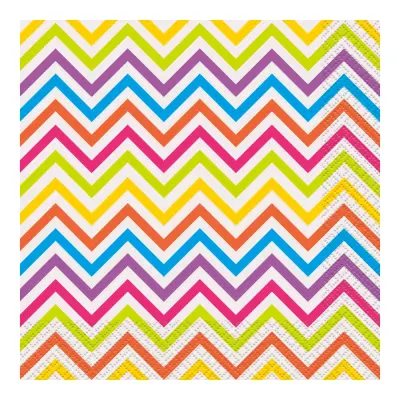 Servetter Regnbåge Sicksack - 16-pack