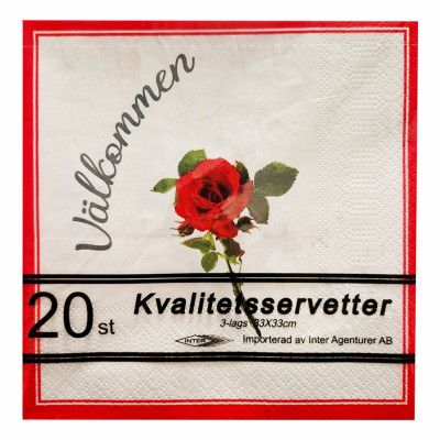 Servetter Ros Välkommen - 20-pack
