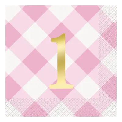 Servetter Rutiga 1 År Rosa