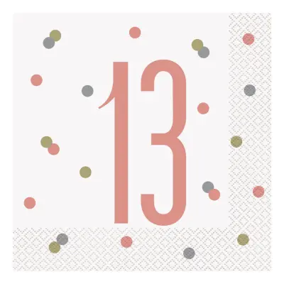 Servetter Siffra Vita med Prickar - Siffra 13