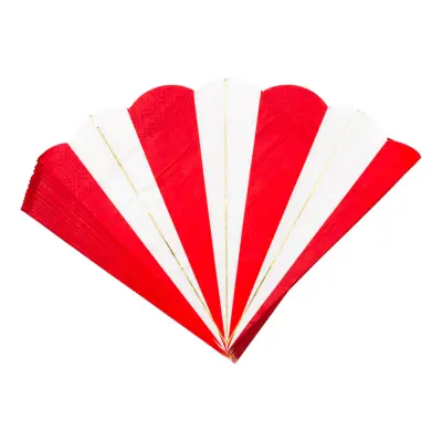 Servetter Röd/Vit Randiga Stansade - 16-pack