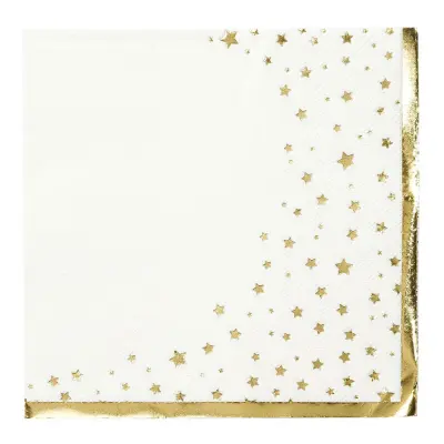 Servetter Stjärnor Guld Metallic - 16-pack