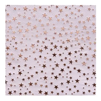Servetter Stjärnor Metallic Guld/Rosa - 16-pack