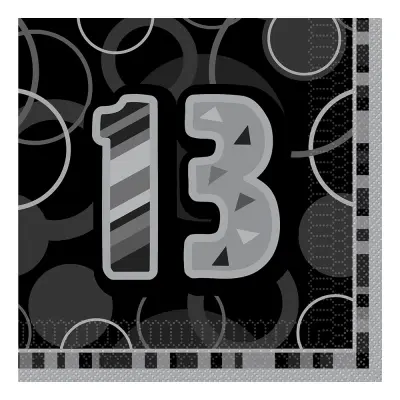 Servetter Svart 13 - 16-pack