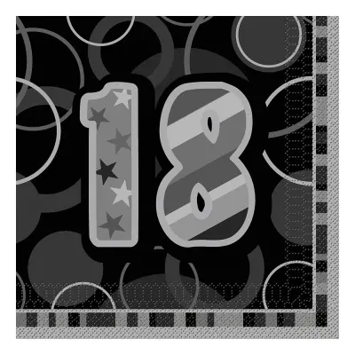 Servetter Svart 18 - 16-pack